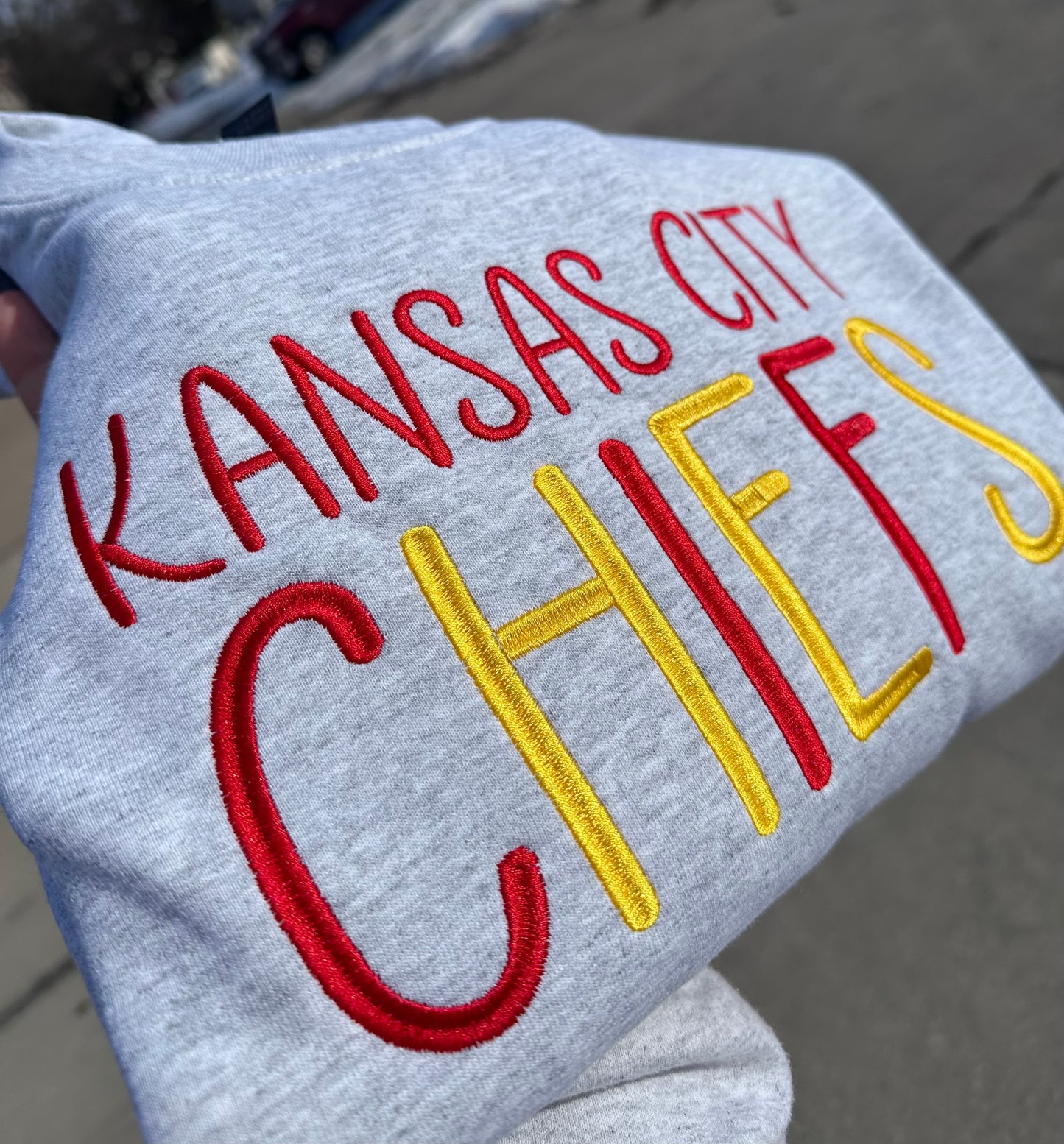 Kansas City Red & Yellow Embroidered Sweatshirt