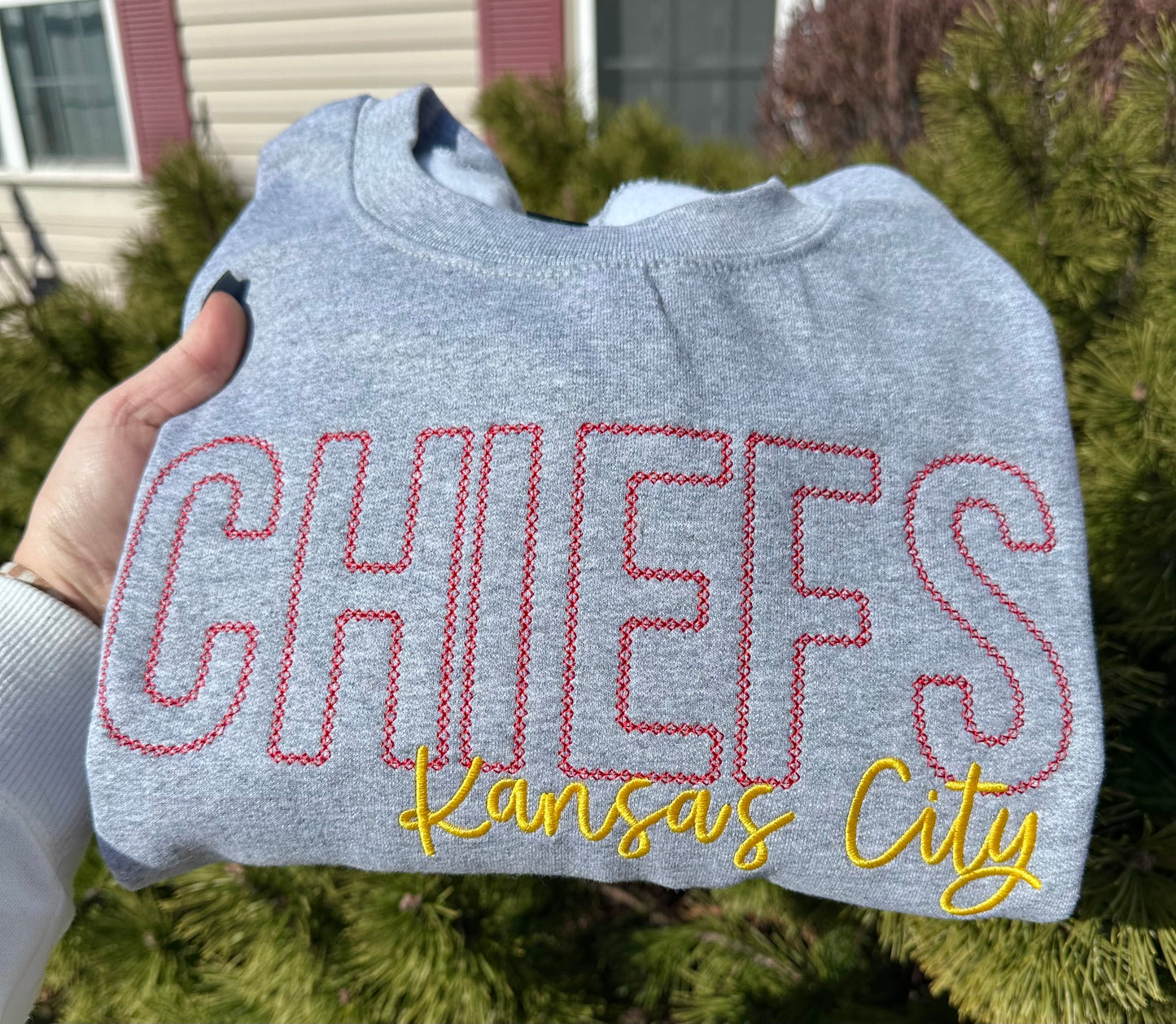 CHIEFS Diamond Stitch Embroidered Sweatshirt