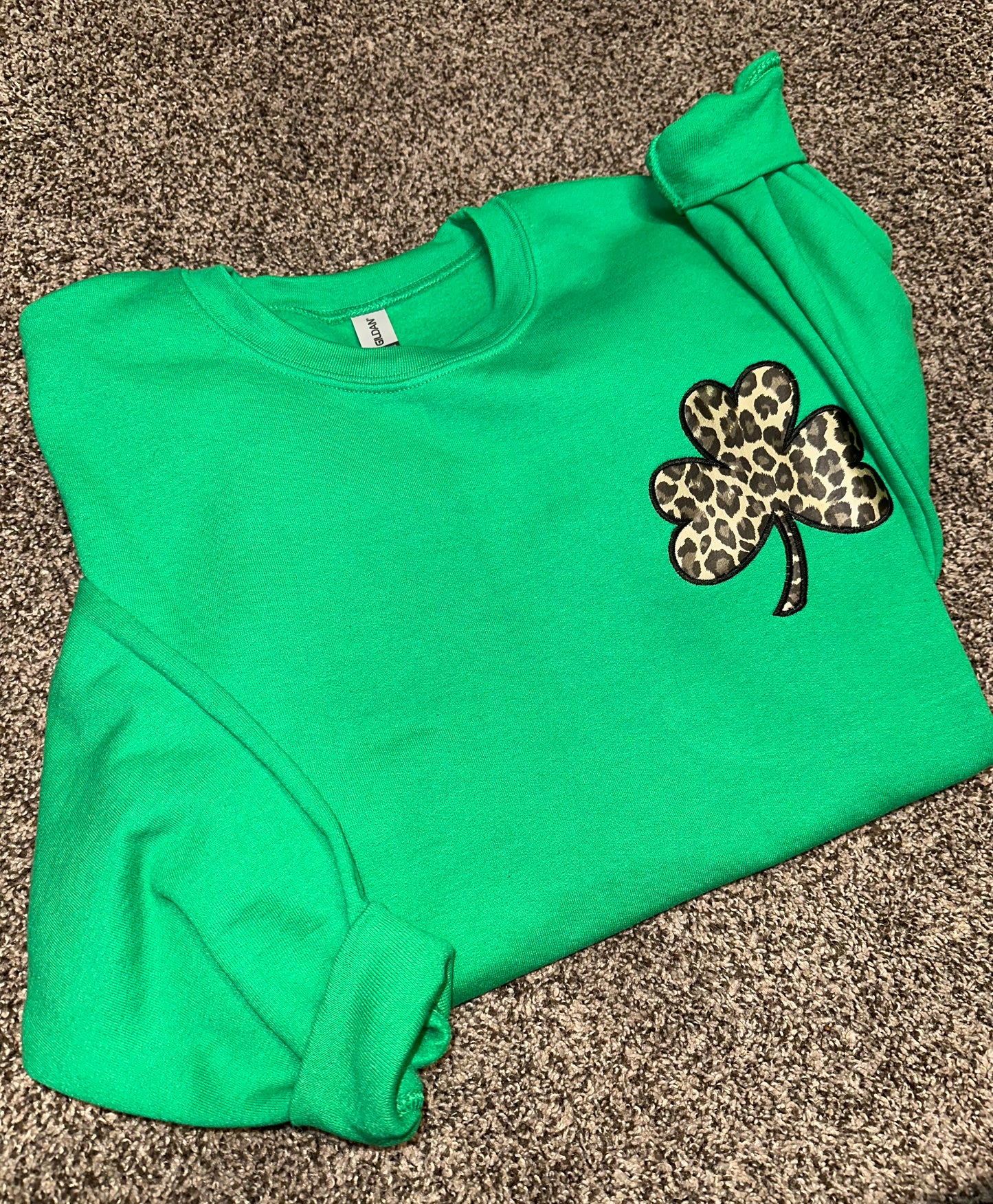 Embroidered Leopard Shamrock Sweatshirt