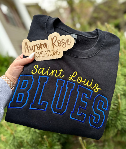 Embroidered Saint Louis BLUES Arched Sweatshirt