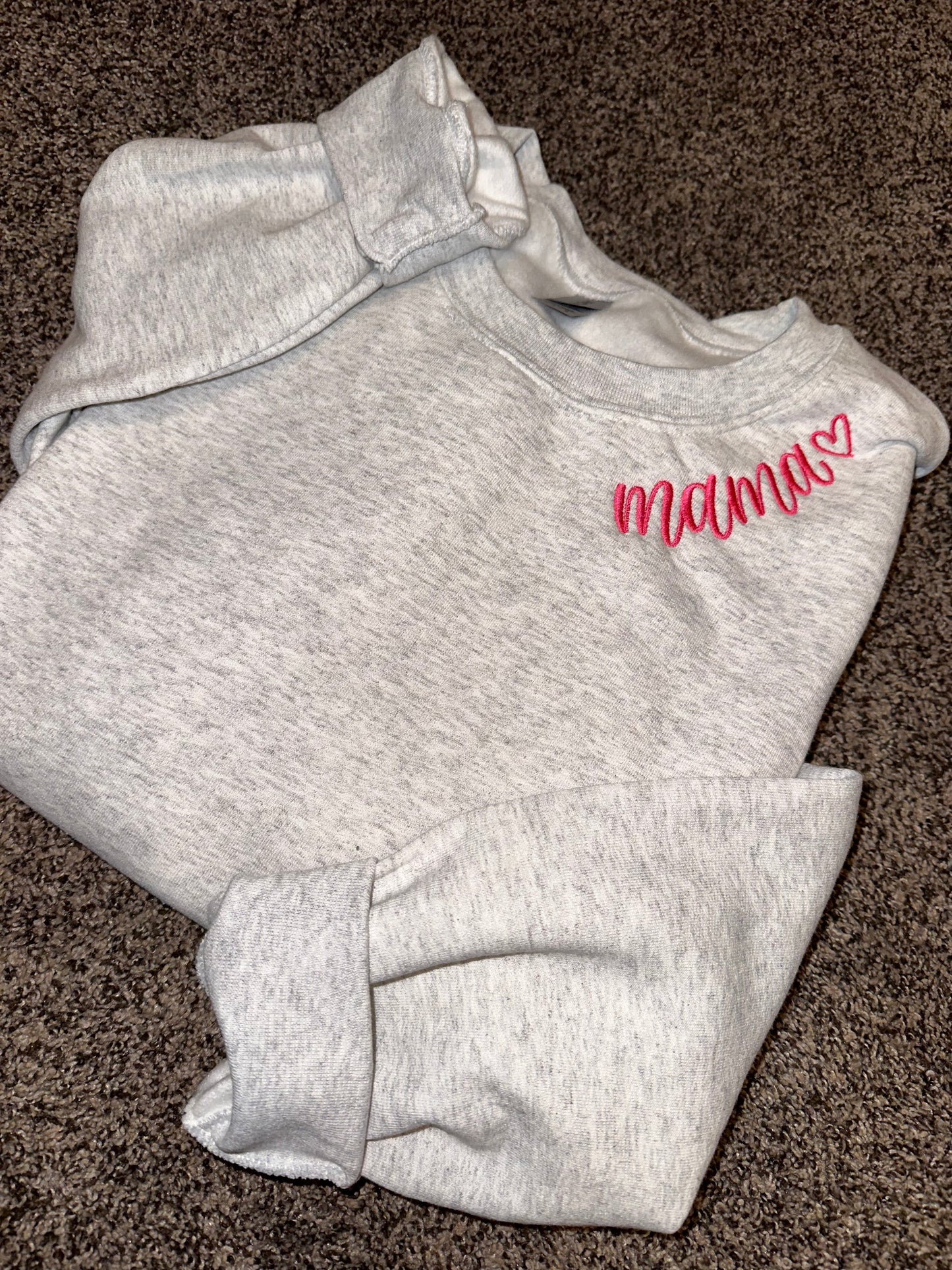 Mama Curved Neck Embroidered Apparel