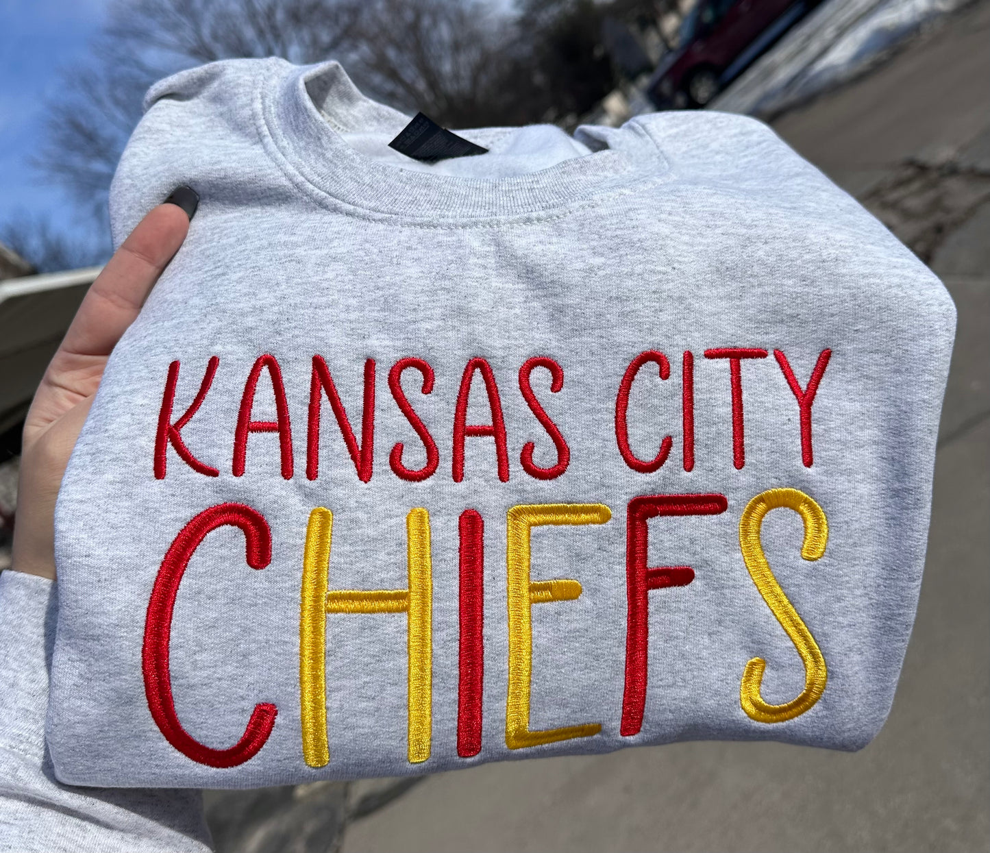 Kansas City Red & Yellow Embroidered Sweatshirt