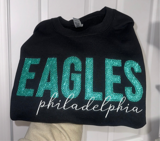Glitter Eagles Embroidered Sweatshirt