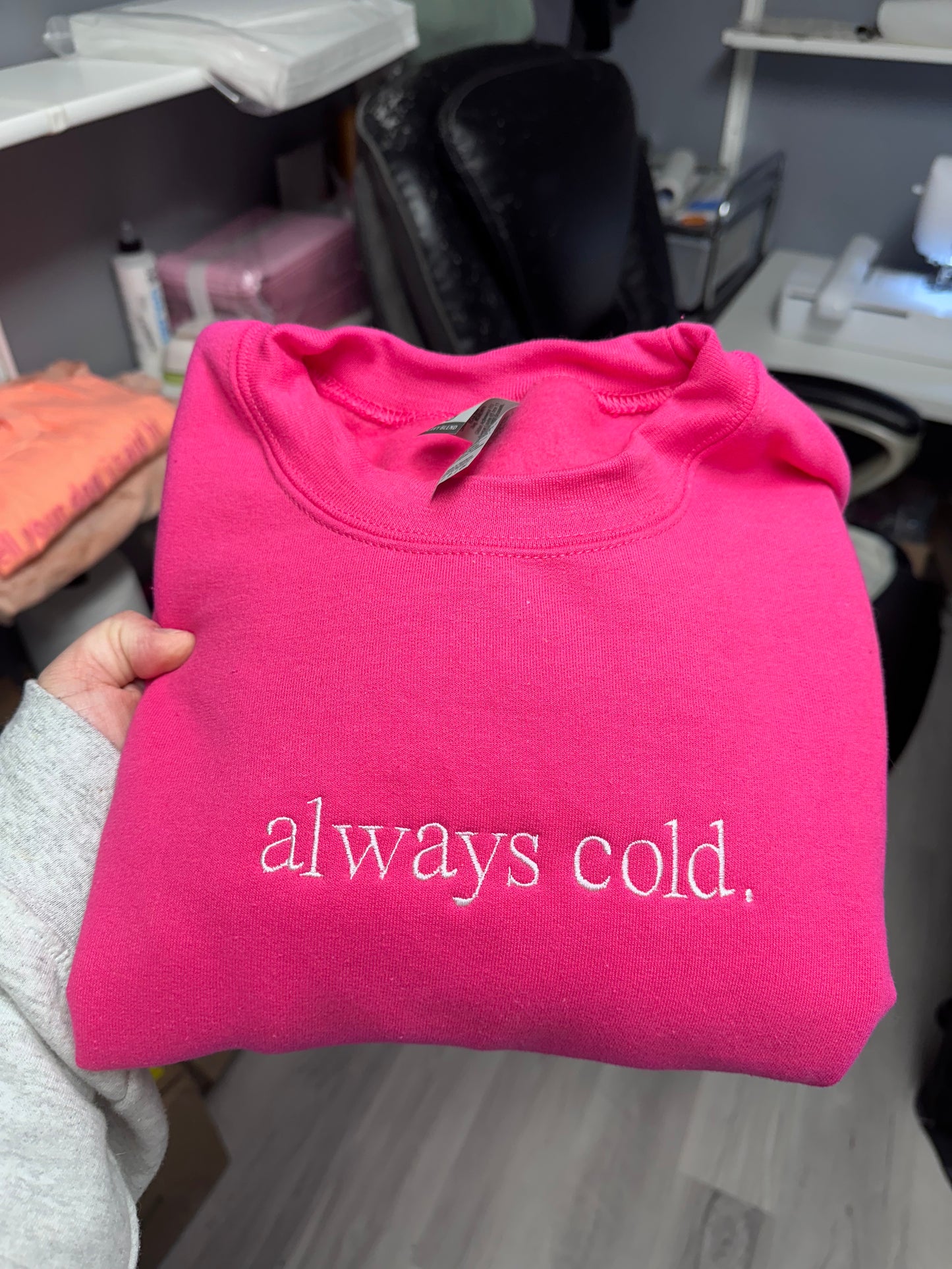 Always Cold Embroidered Sweatshirt