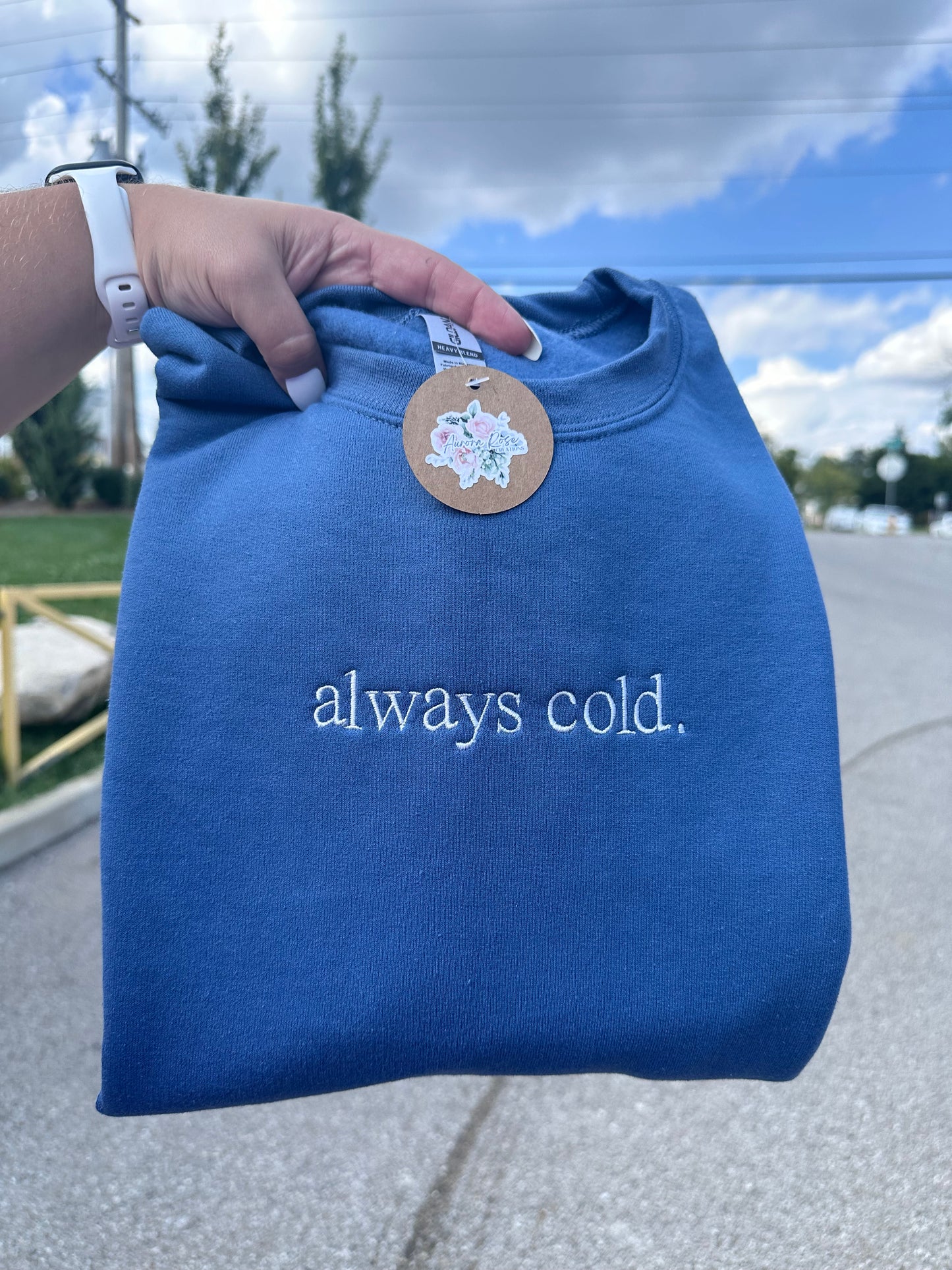 Always Cold Embroidered Sweatshirt