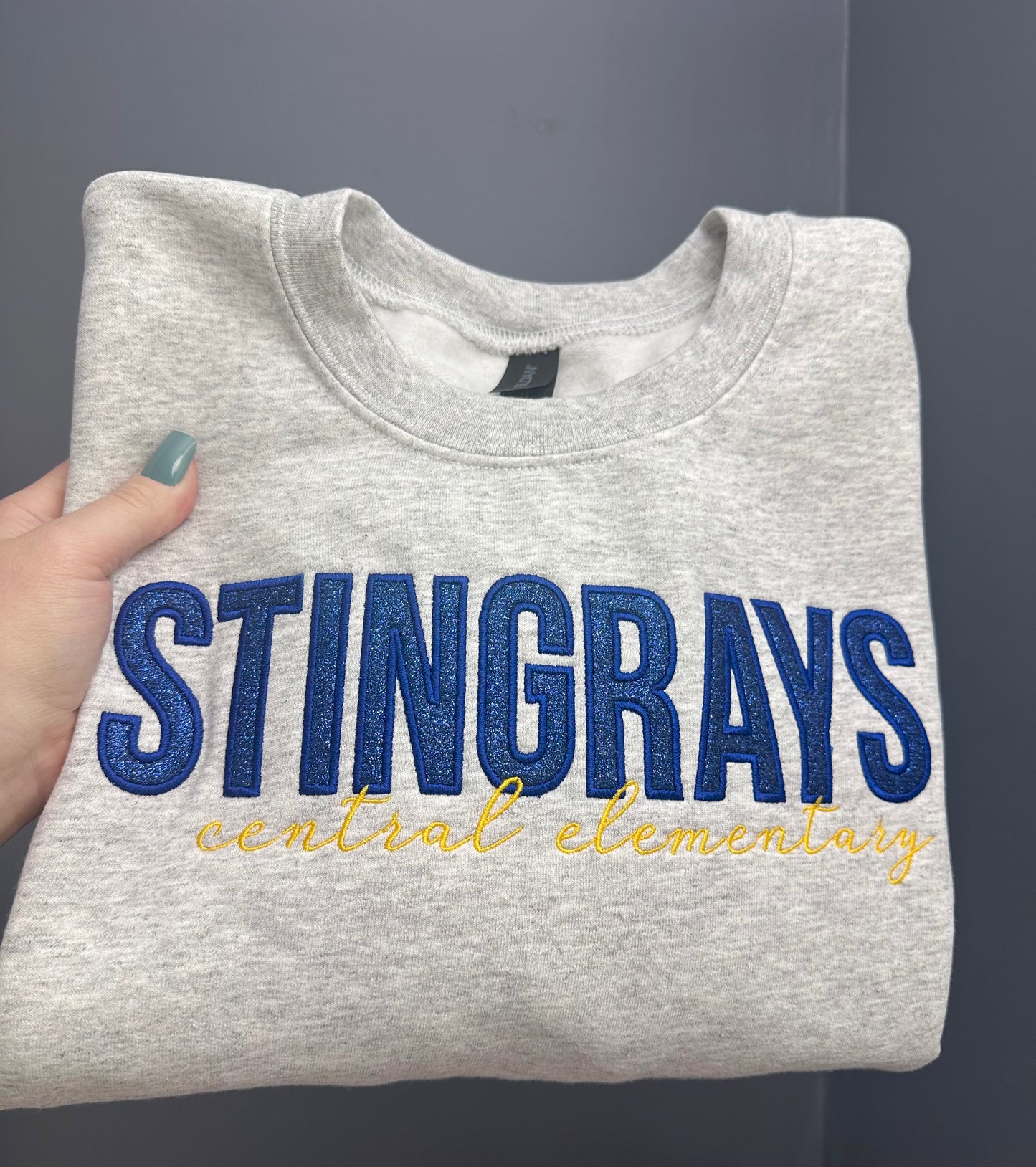 CUSTOM Sports Team/School Embroidered Glitter Sweatshirt - read description