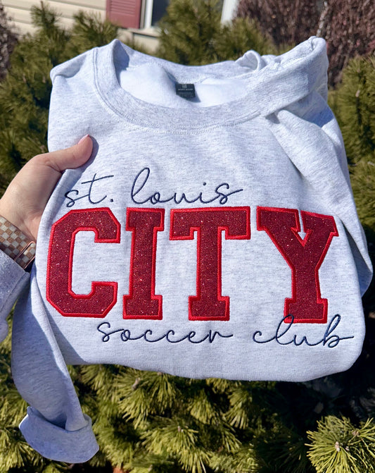 STL City Soccer Club Glitter Embroidered Sweatshirt