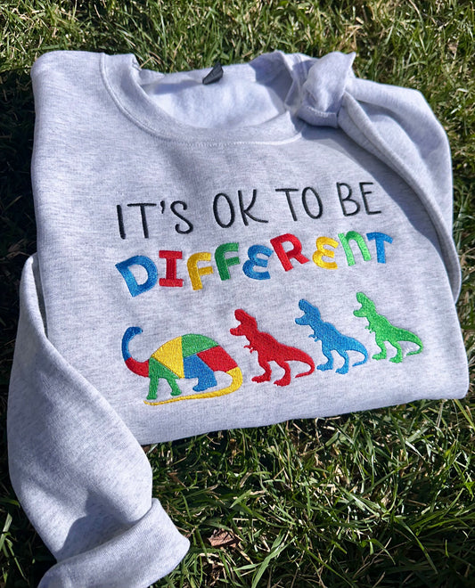 Different Dinos Embroidered Sweatshirt
