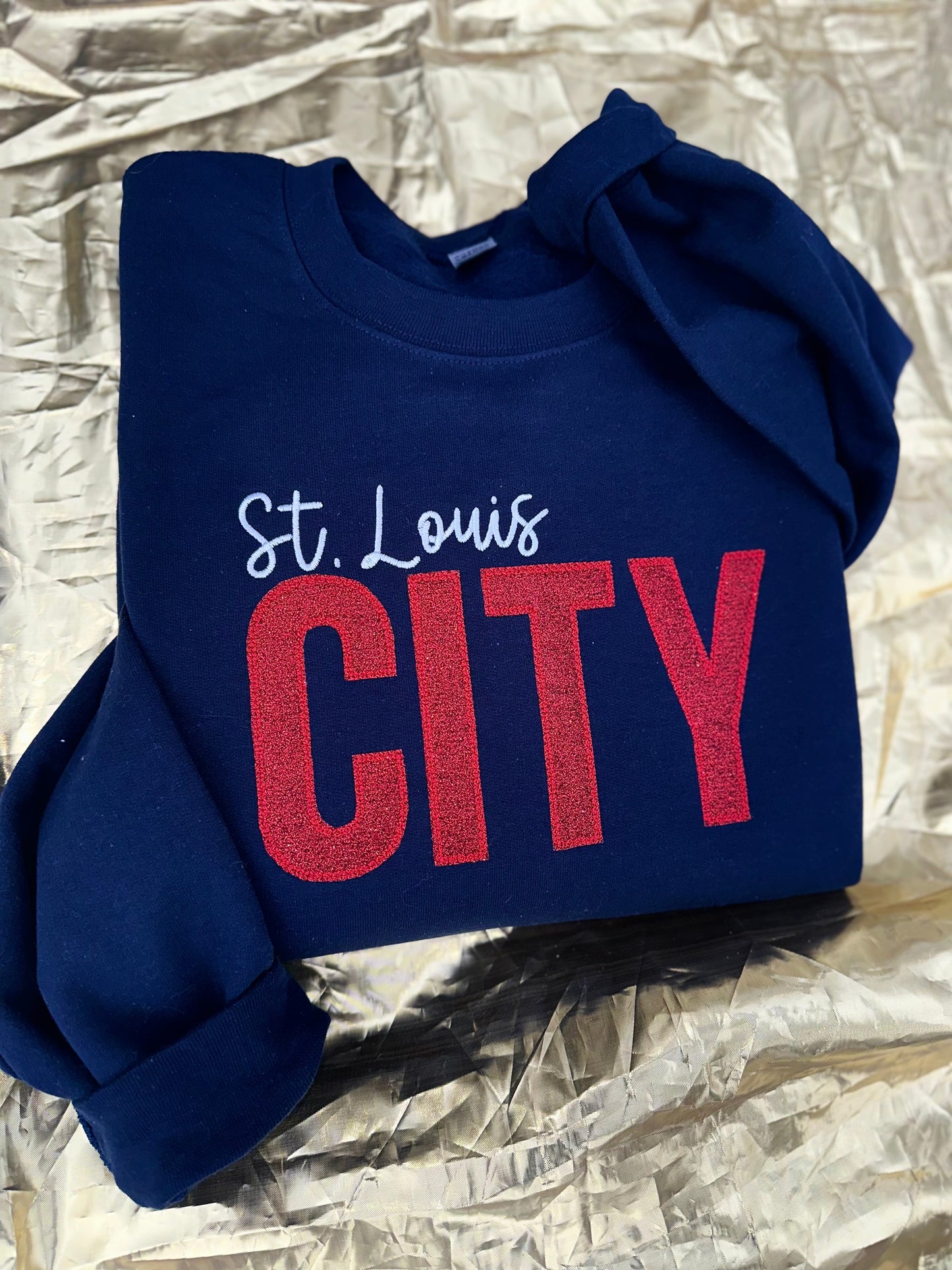 STL City Glitter Embroidered Sweatshirt