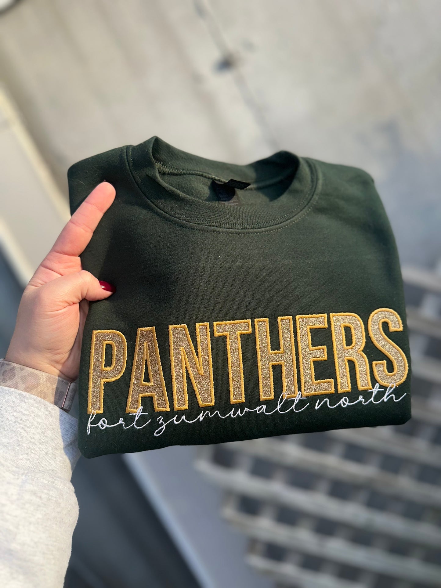 CUSTOM Sports Team/School Embroidered Glitter Sweatshirt - read description
