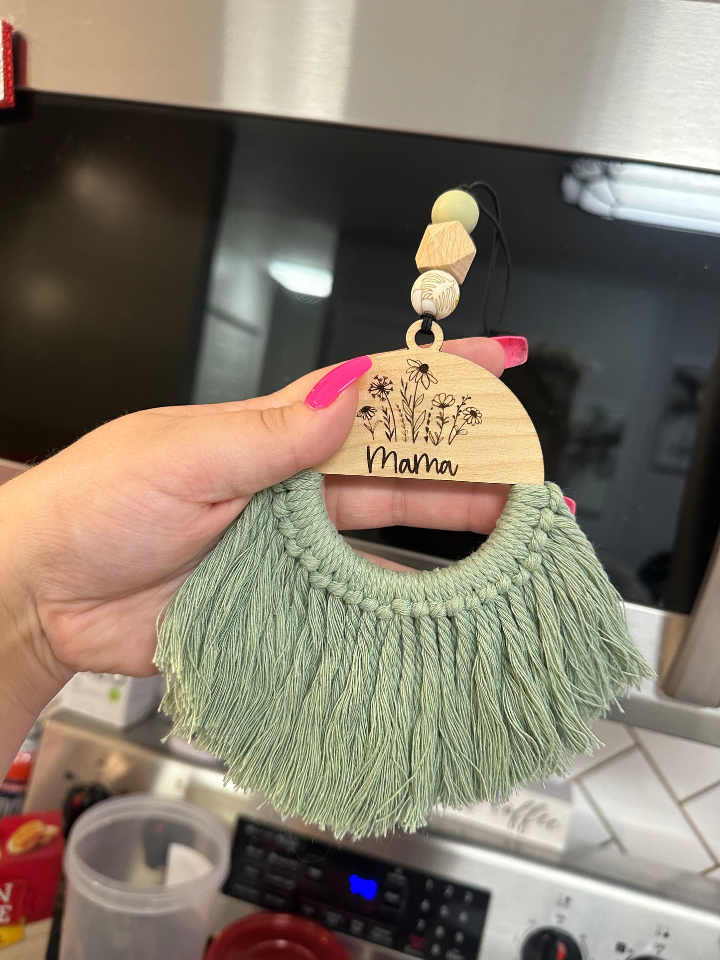 Mama Macrame Car Charm