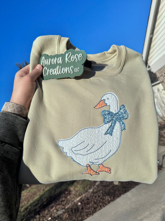 Quilted Goose Embroidered Sweatshirt
