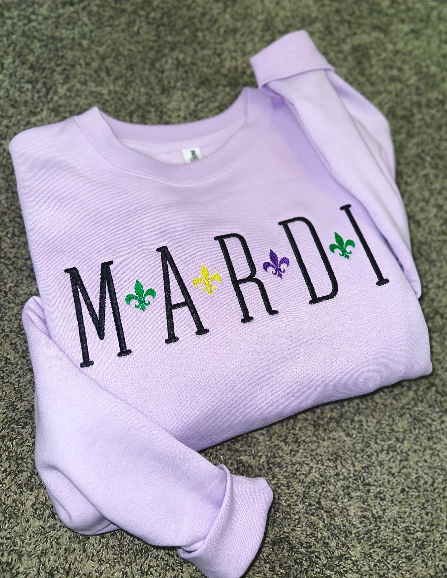 MARDI Fleur De Lis Embroidered Sweatshirt