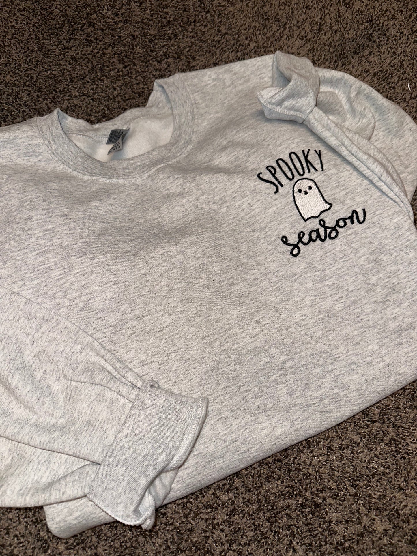 Ghost Spooky Season Embroidered Sweatshirt