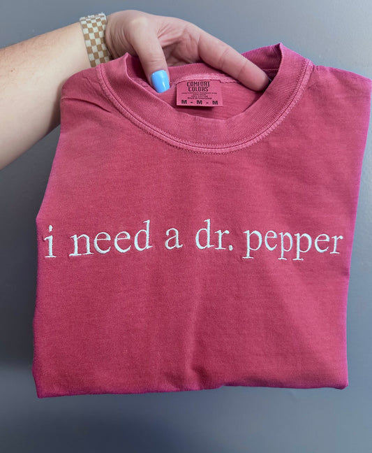 i need a dr. pepper embroidered tee