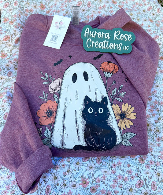 Floral Kitty & Ghost Sweatshirt