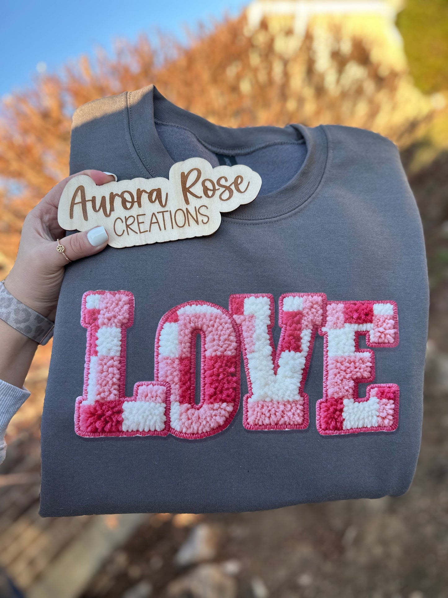 Faux Chenille LOVE DTF Apparel