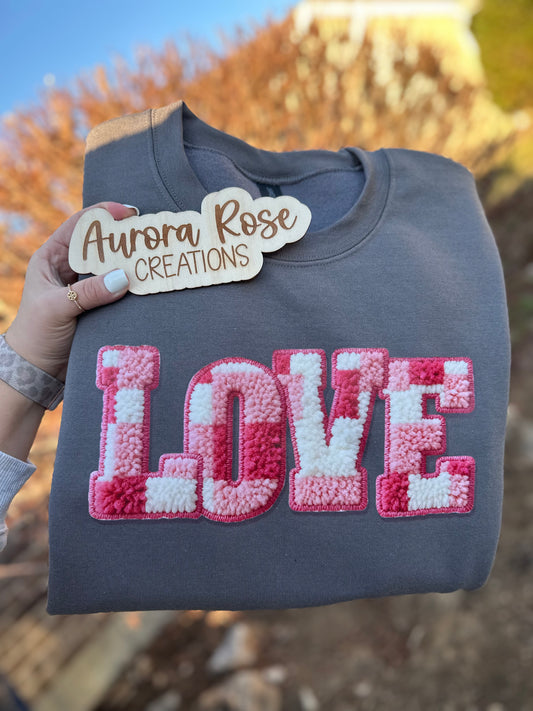 Faux Chenille LOVE DTF Apparel