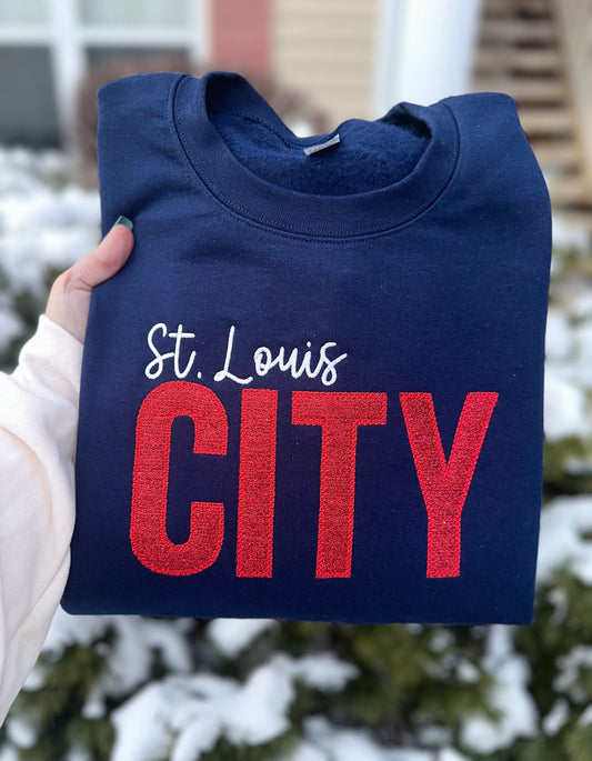 STL City Glitter Embroidered Sweatshirt