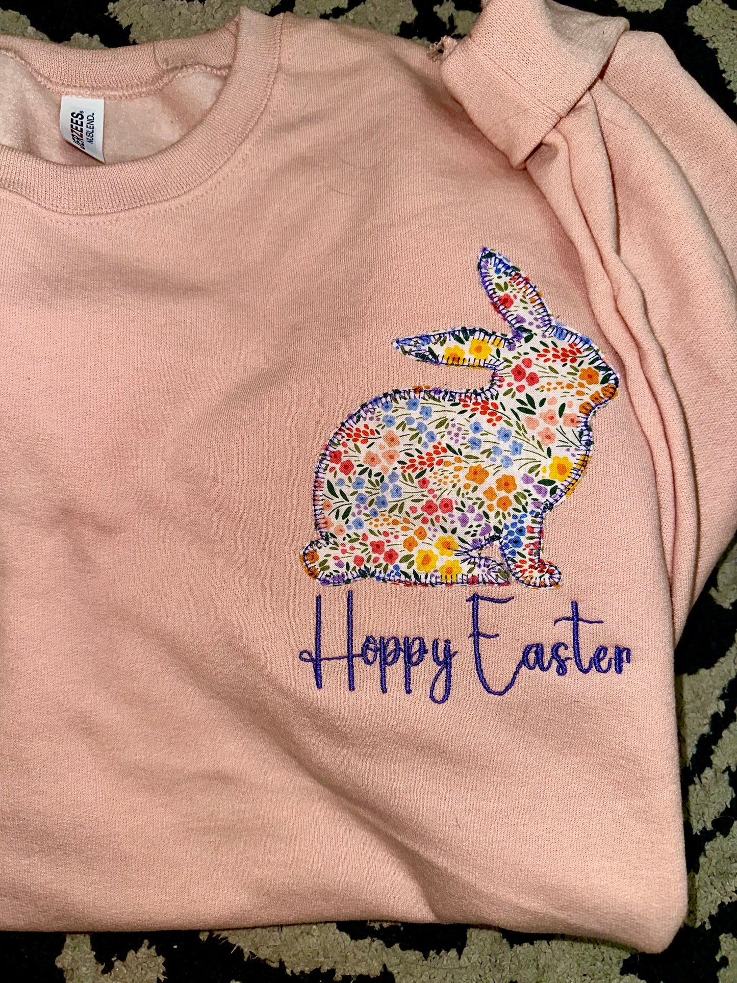 Easter Floral Embroidered Sweatshirt