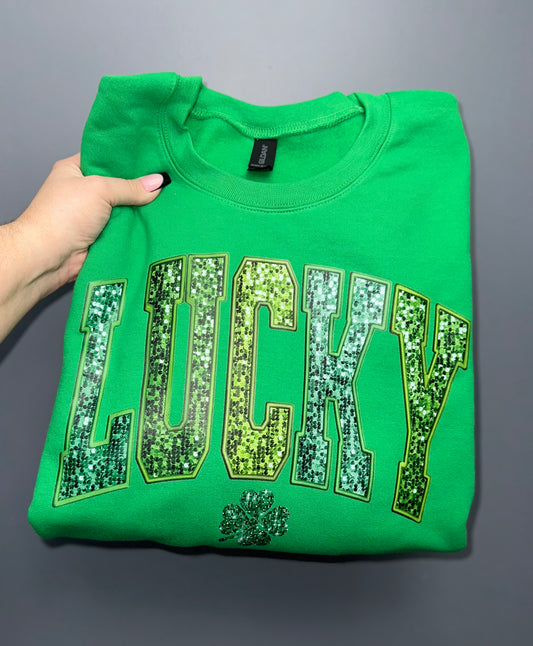 Lucky Glitter DTF Sweatshirt