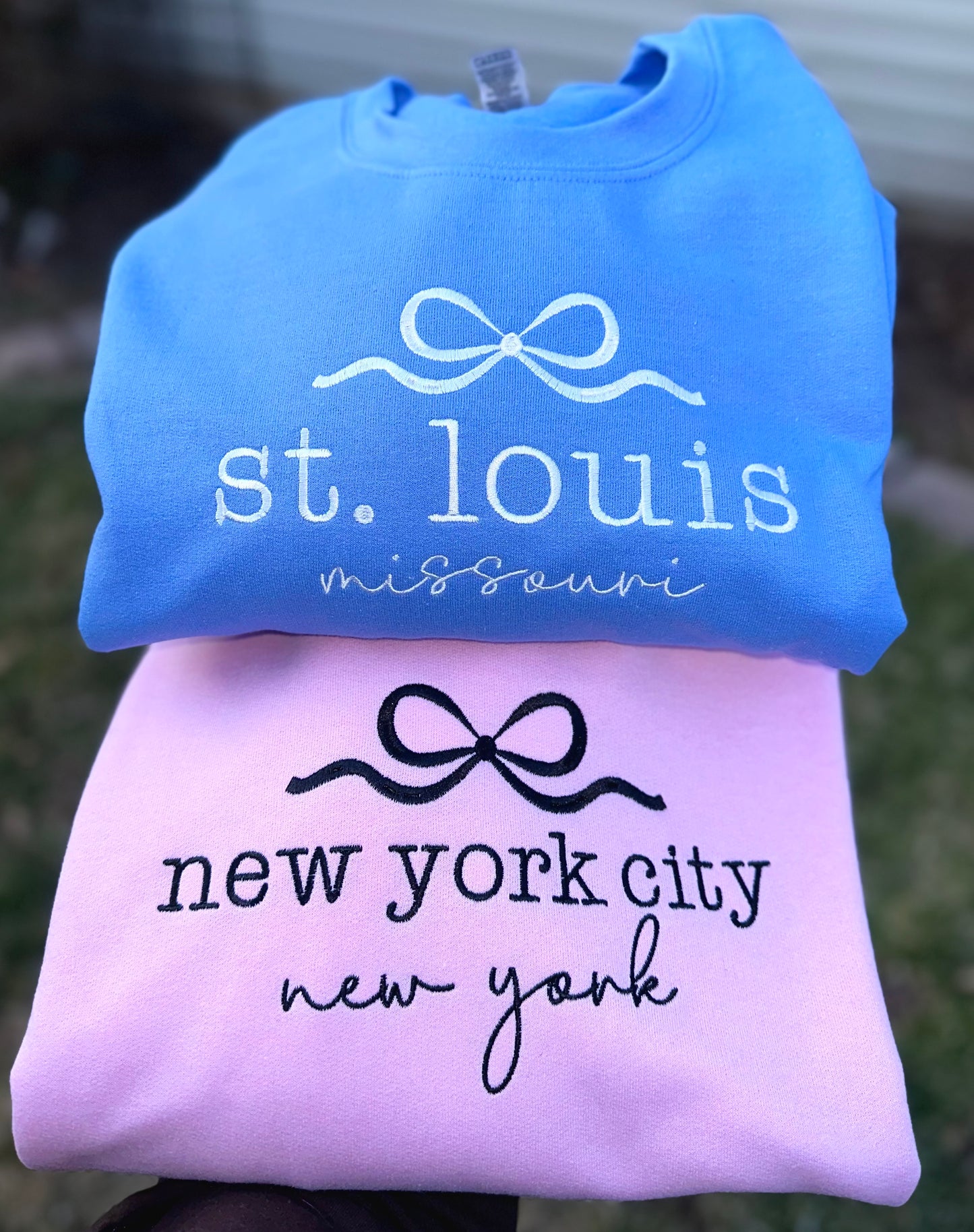 CUSTOM Embroidered Coquette Sweatshirt - read description