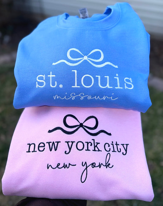 CUSTOM Embroidered Coquette Sweatshirt - read description