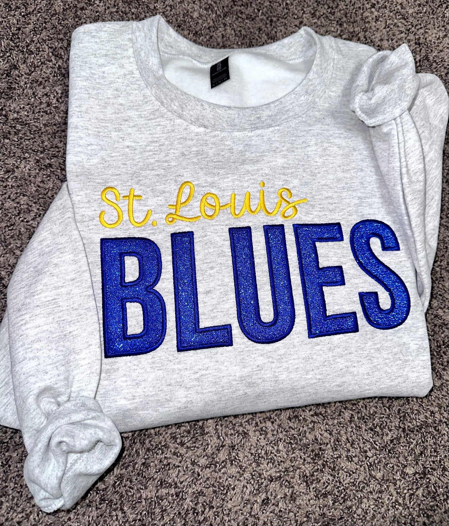 Glitter Embroidered BLUES Sweatshirt