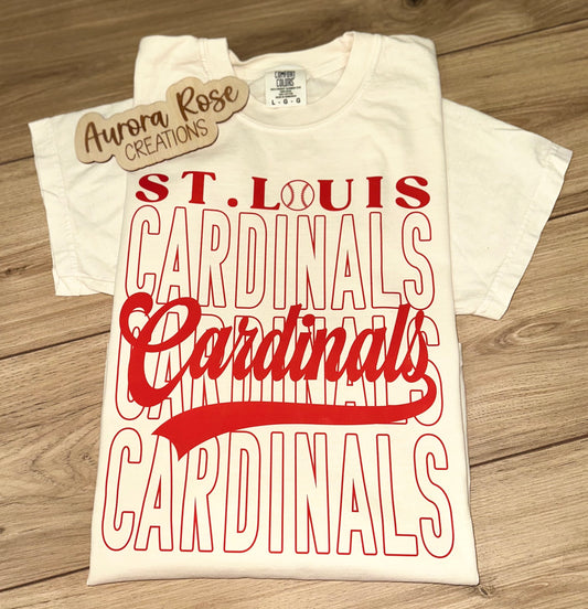 Stacked Cardinals DTF Apparel