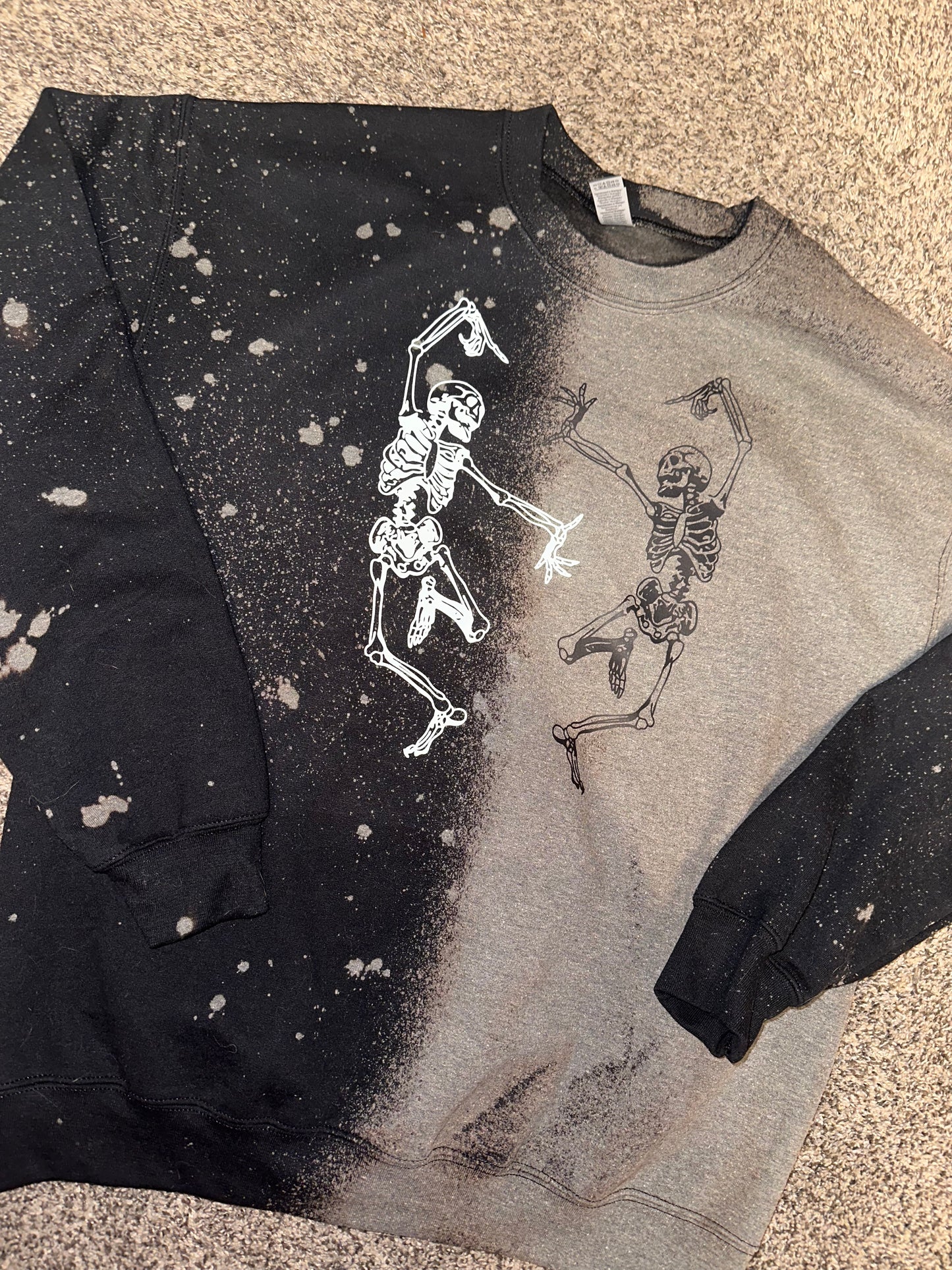 Bleached Dancing Skellies Crewneck