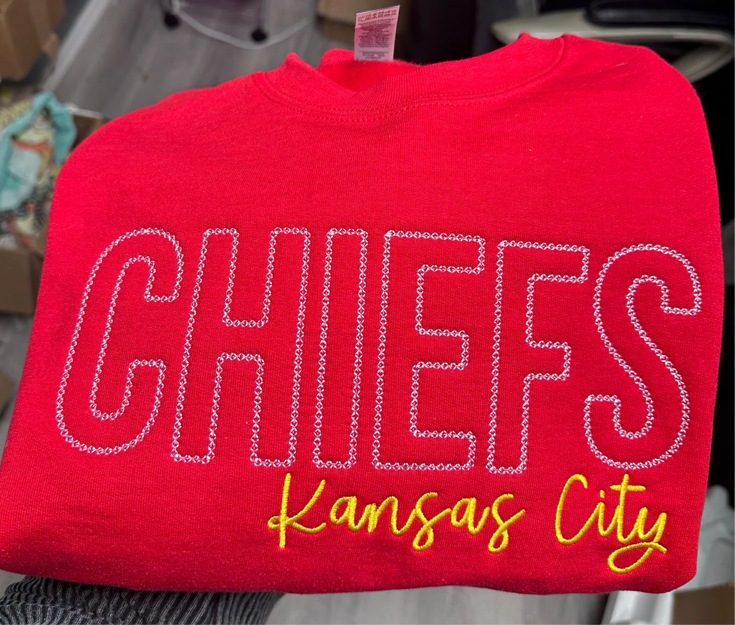 CHIEFS Diamond Stitch Embroidered Sweatshirt