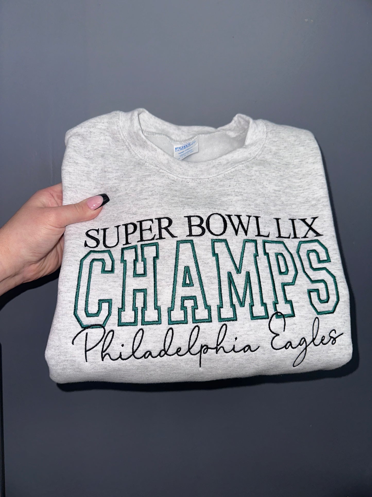Eagles Super Bowl Champs Embroidered Sweatshirt