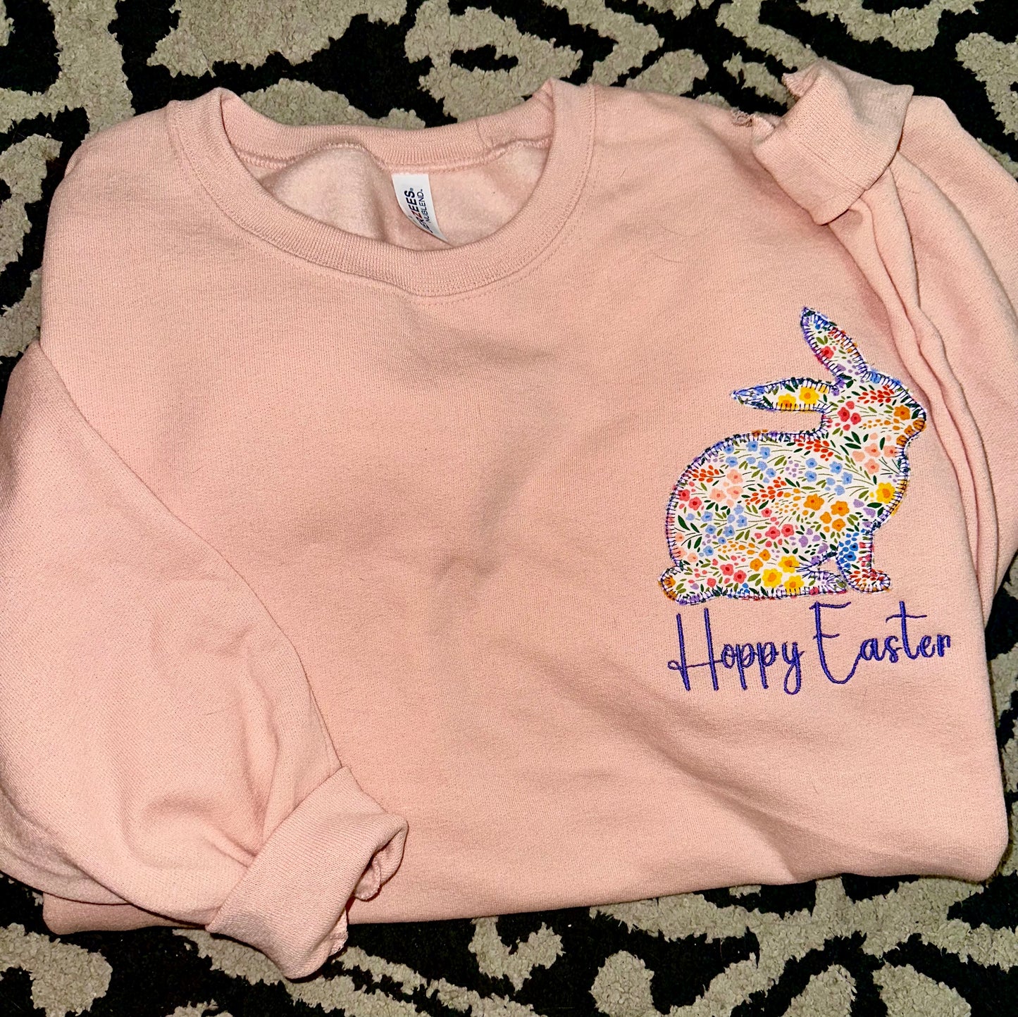 Easter Floral Embroidered Sweatshirt