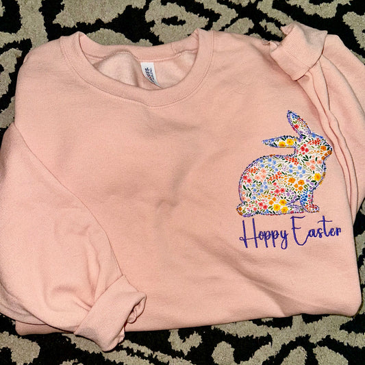 Easter Floral Embroidered Sweatshirt