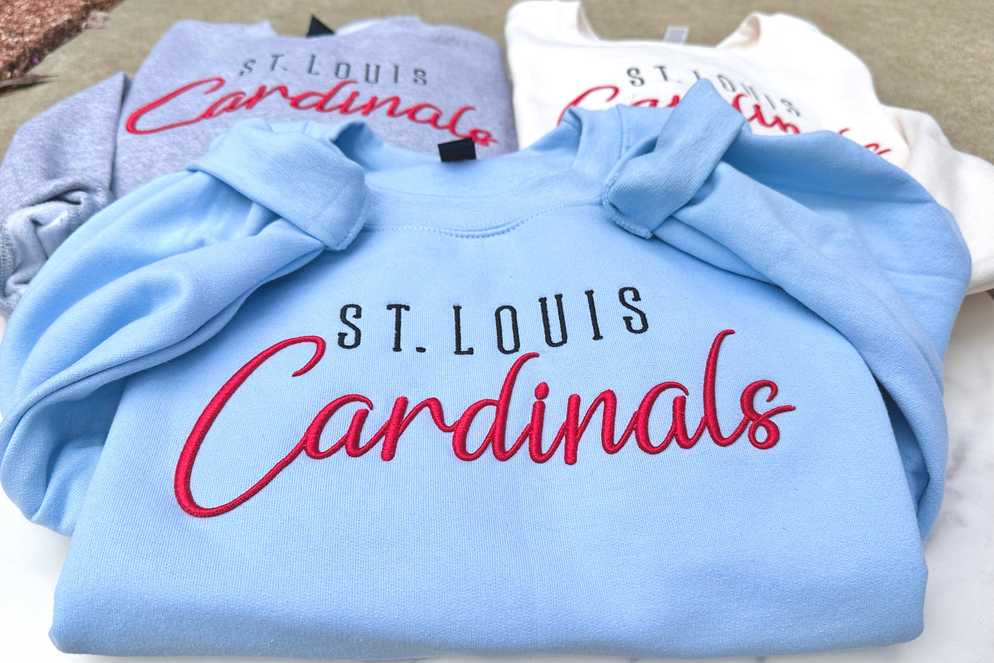 3D Puff Embroidered St. Louis Cards Sweatshirt