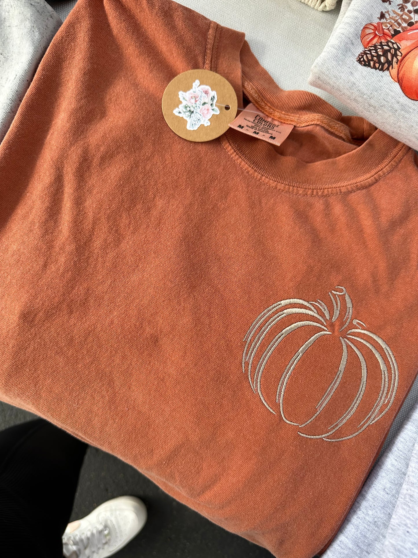 Fall Pumpkin Embroidered Apparel