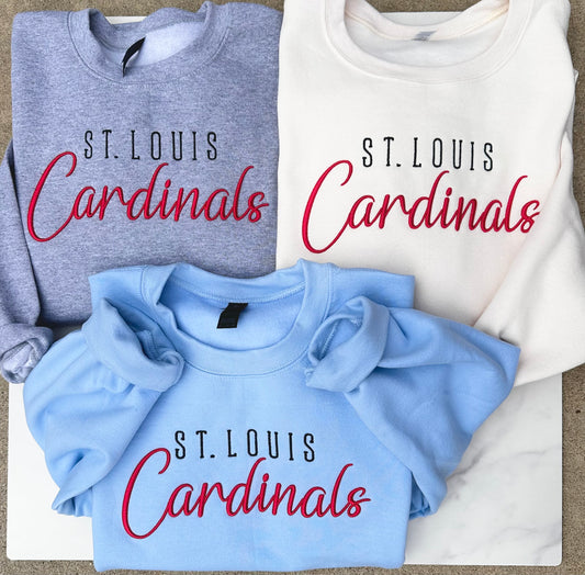 3D Puff Embroidered St. Louis Cards Sweatshirt