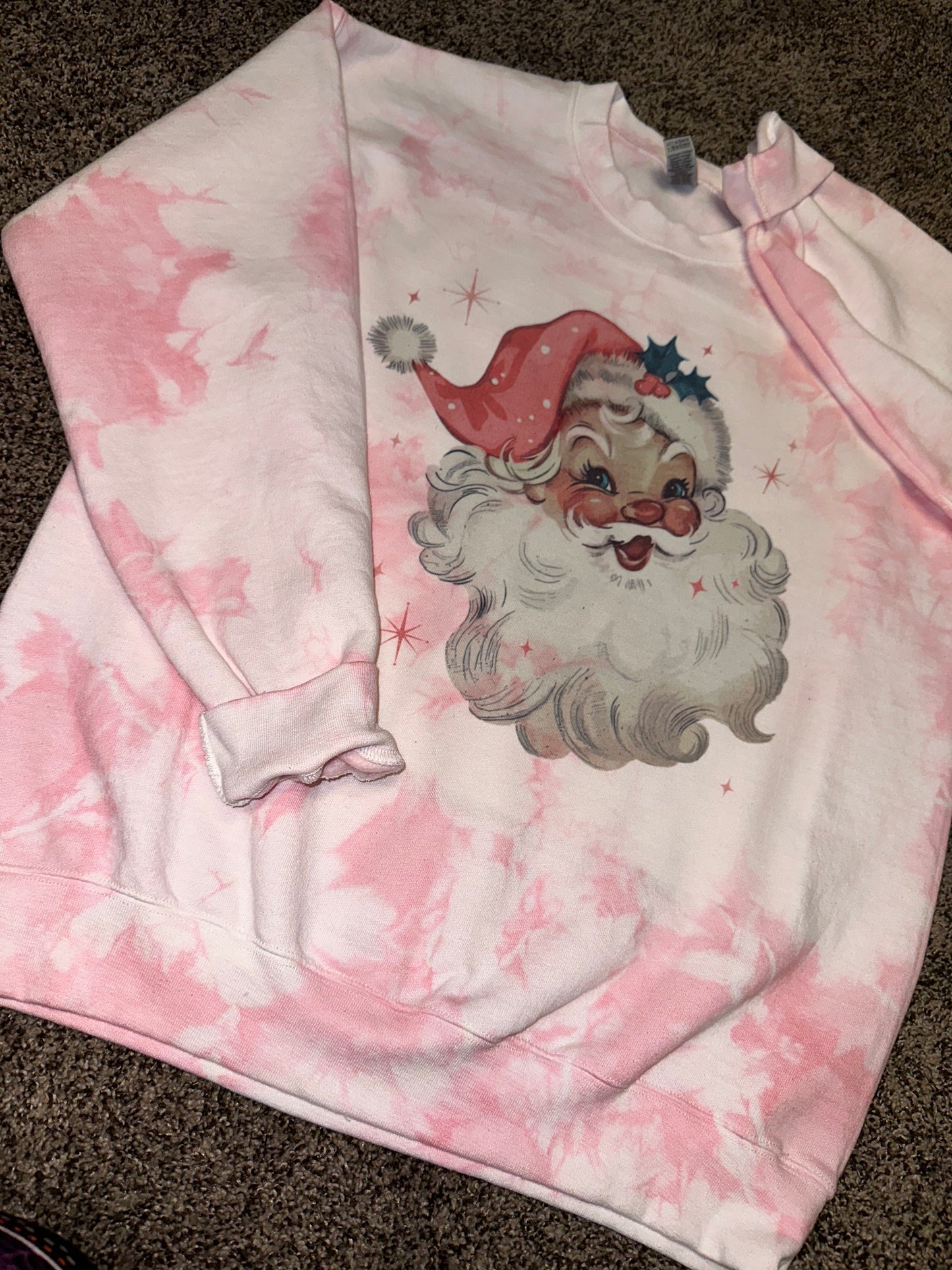 Pink Tie Dye Santa