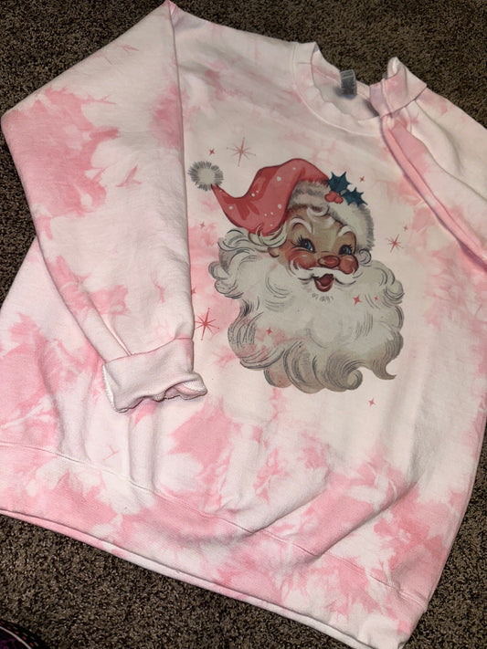 Pink Tie Dye Santa