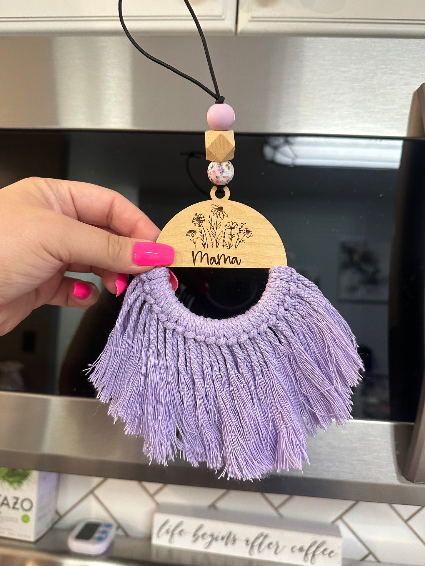 Mama Macrame Car Charm