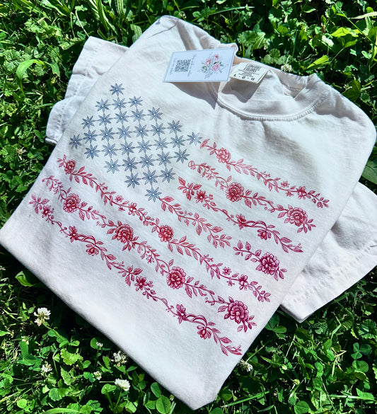 Floral Flag DTF Tee