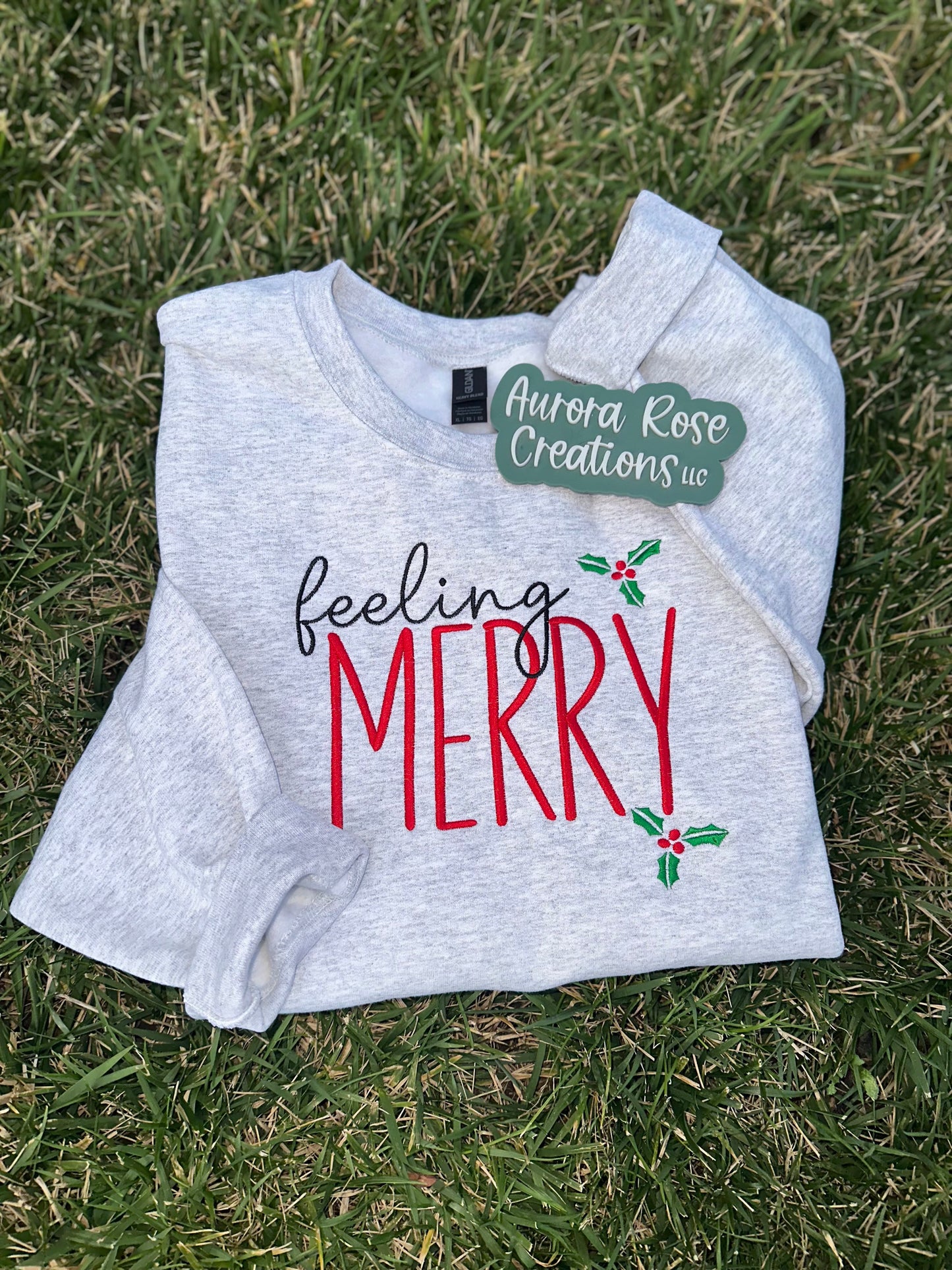 Feeling M E R R Y Embroidered Sweatshirt