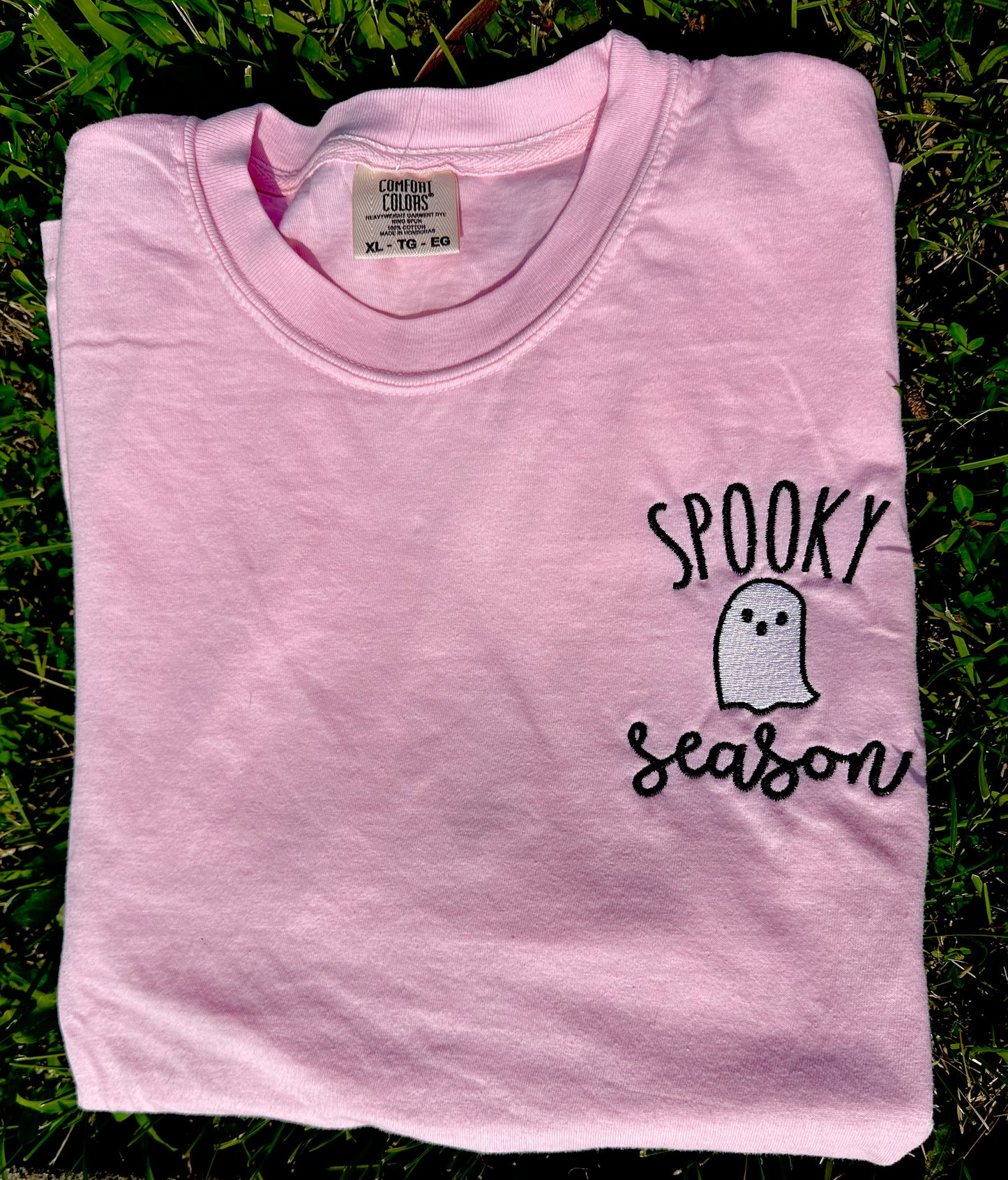 Ghost Spooky Season Embroidered Tee