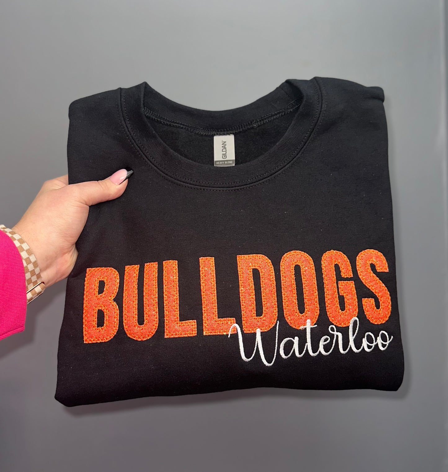 CUSTOM Sports Team/School Embroidered Glitter Sweatshirt - read description