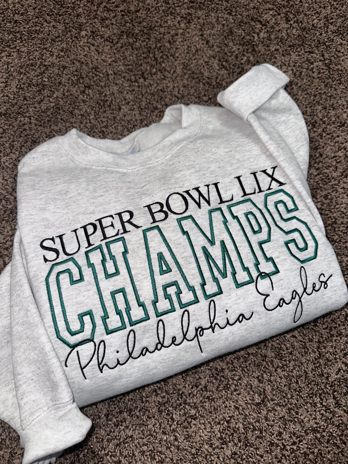 Eagles Super Bowl Champs Embroidered Sweatshirt