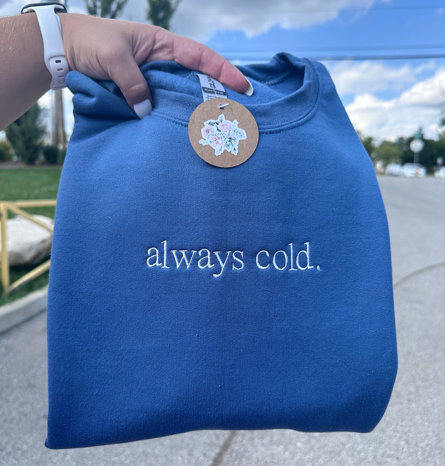 Always Cold Embroidered Sweatshirt