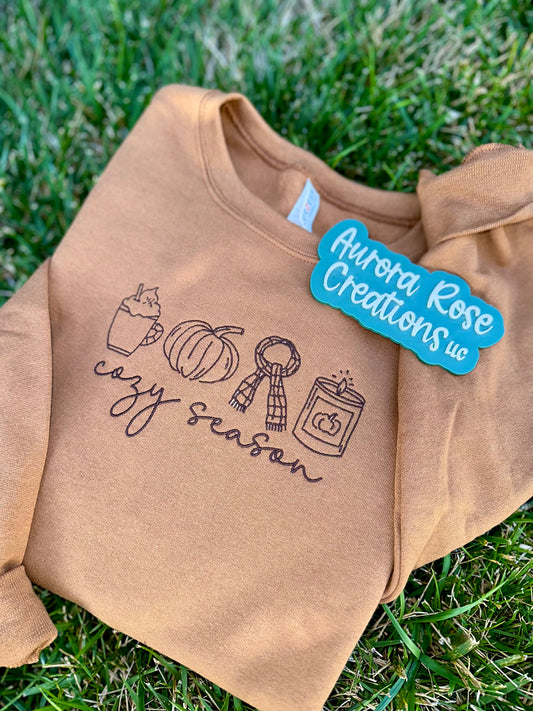 Cozy Season Fall Icon Embroidered Sweatshirt