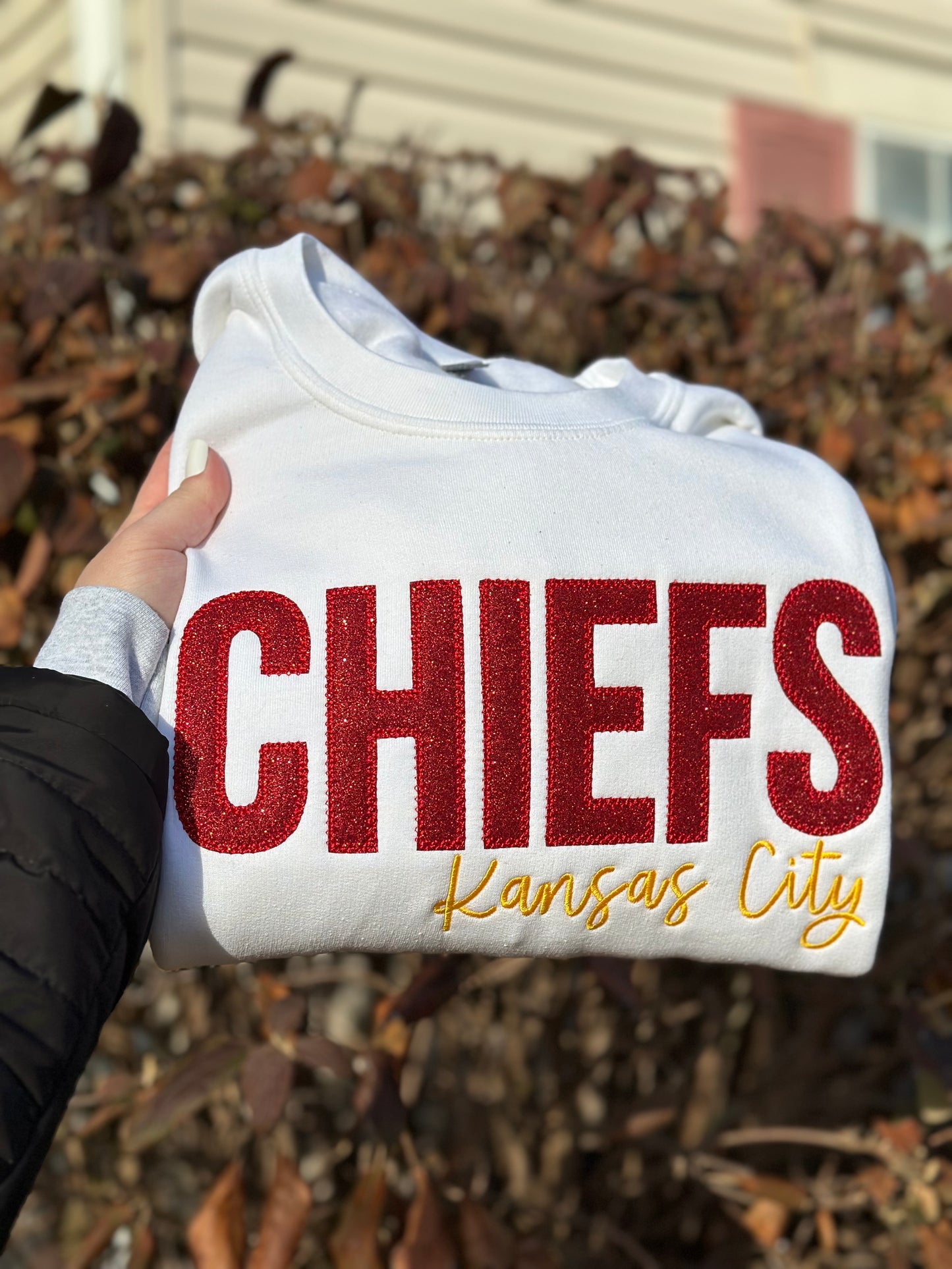 Glitter Chiefs Embroidered Sweatshirt