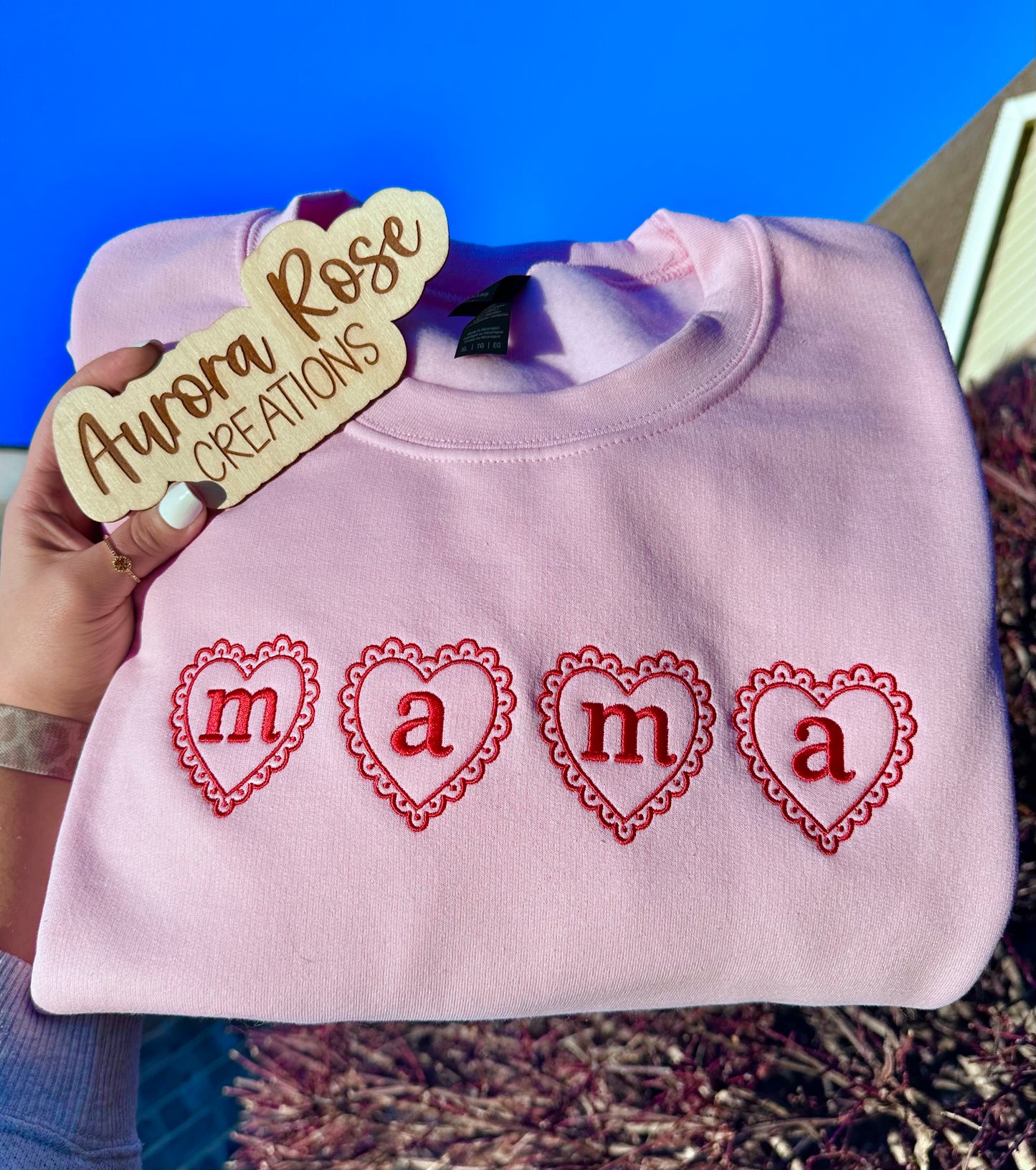 Heart Mama Embroidered Sweatshirt