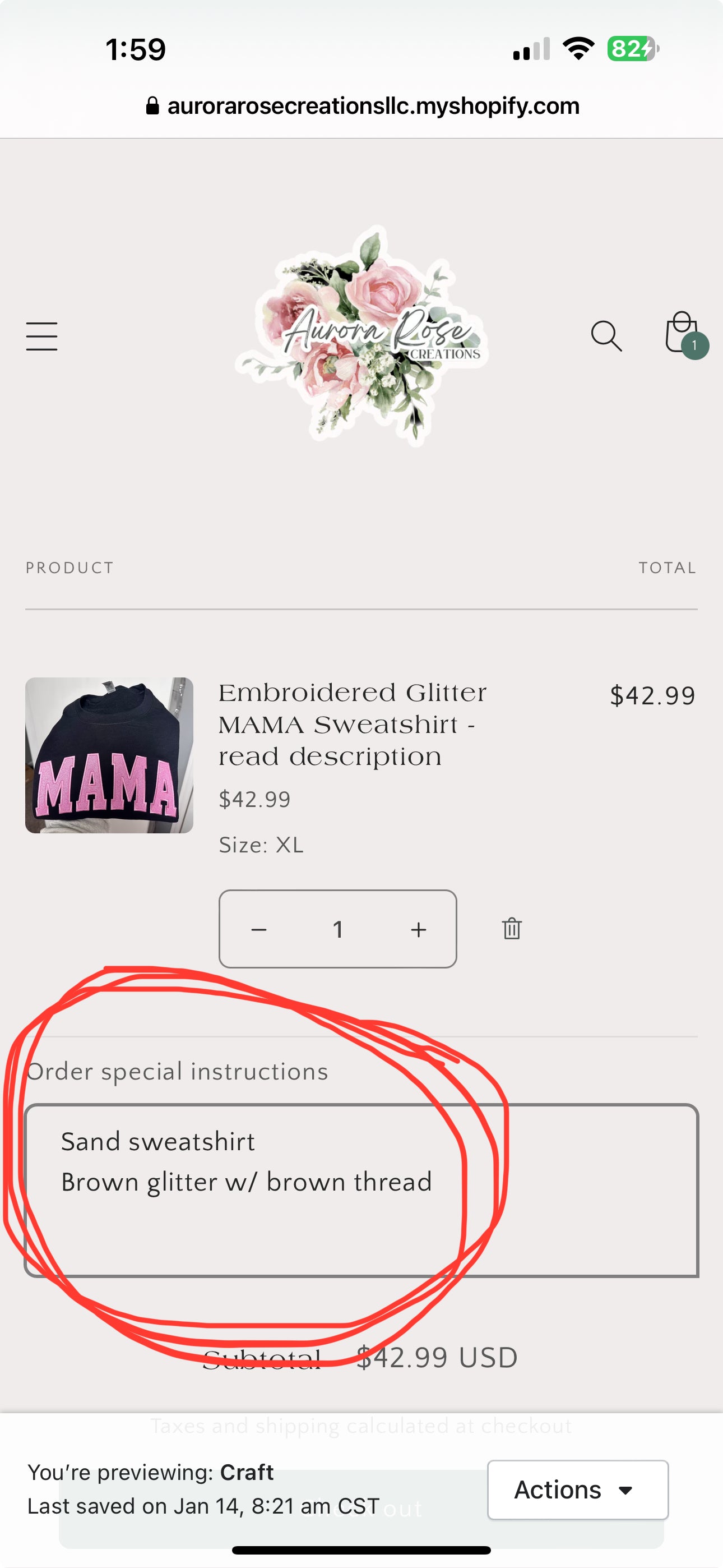 Embroidered Glitter CUSTOM Sweatshirt - read description